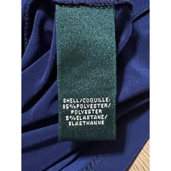 Lauren Ralph Lauren Long Sleeve Faux Wrap Round Neck Ruched Dress Size 6 Formal‎ - Picture 11 of 13